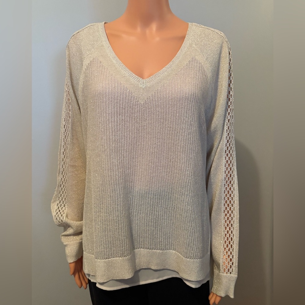 Lucky Brand Cream V-Neck Sweater